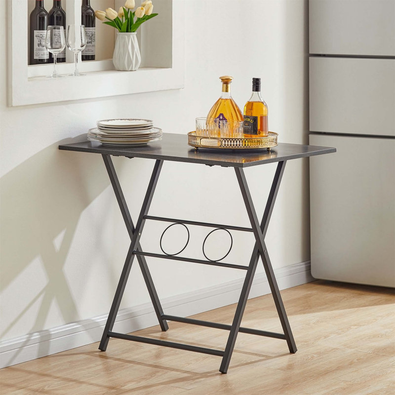 Office Table, Small Foldable Desk for Small Spaces, Space Saving Computer Table Writing Workstation