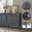58.3" Carved Sideboard with Door and Solid Wood Legs-309119022