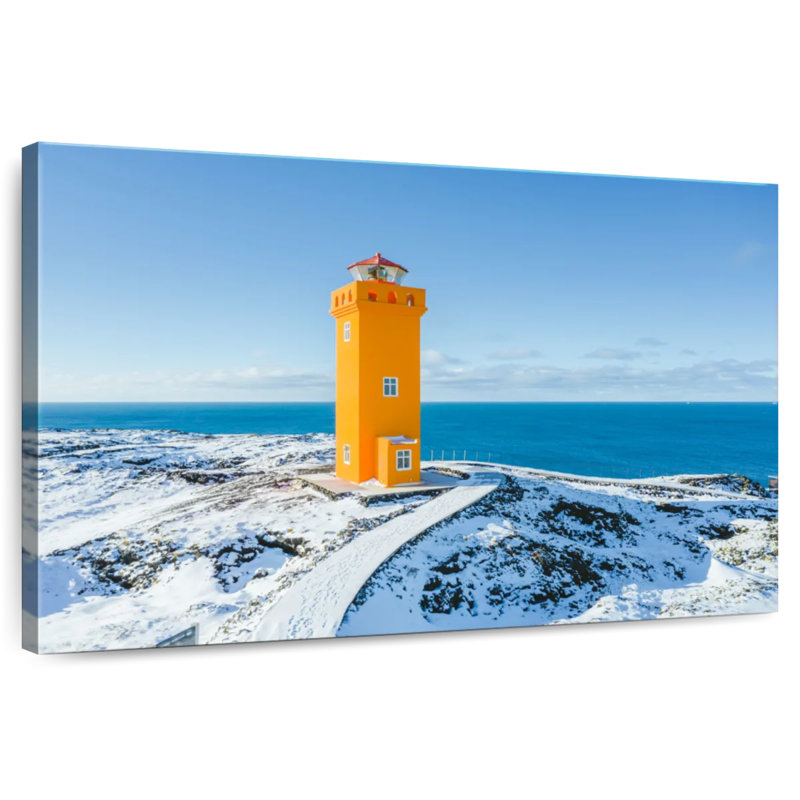 Aletra Winter At Svortuloft Lighthouse, 26" H x 39" W