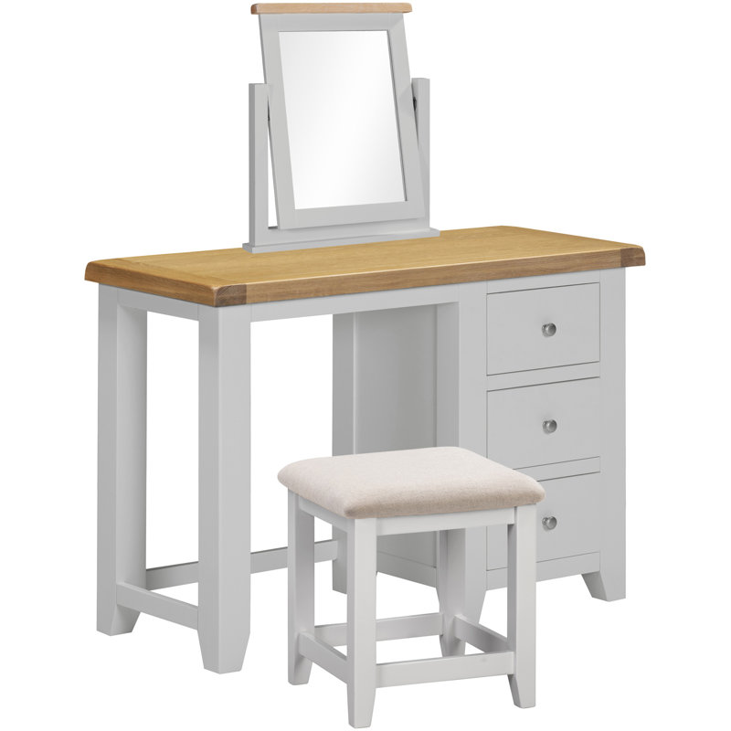 Solvy Dressing Table with Mirror, Grey