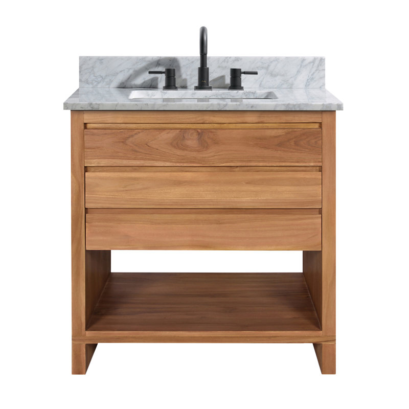 Ensemble de meuble-lavabo simple 31 po Keaton, Teck naturel