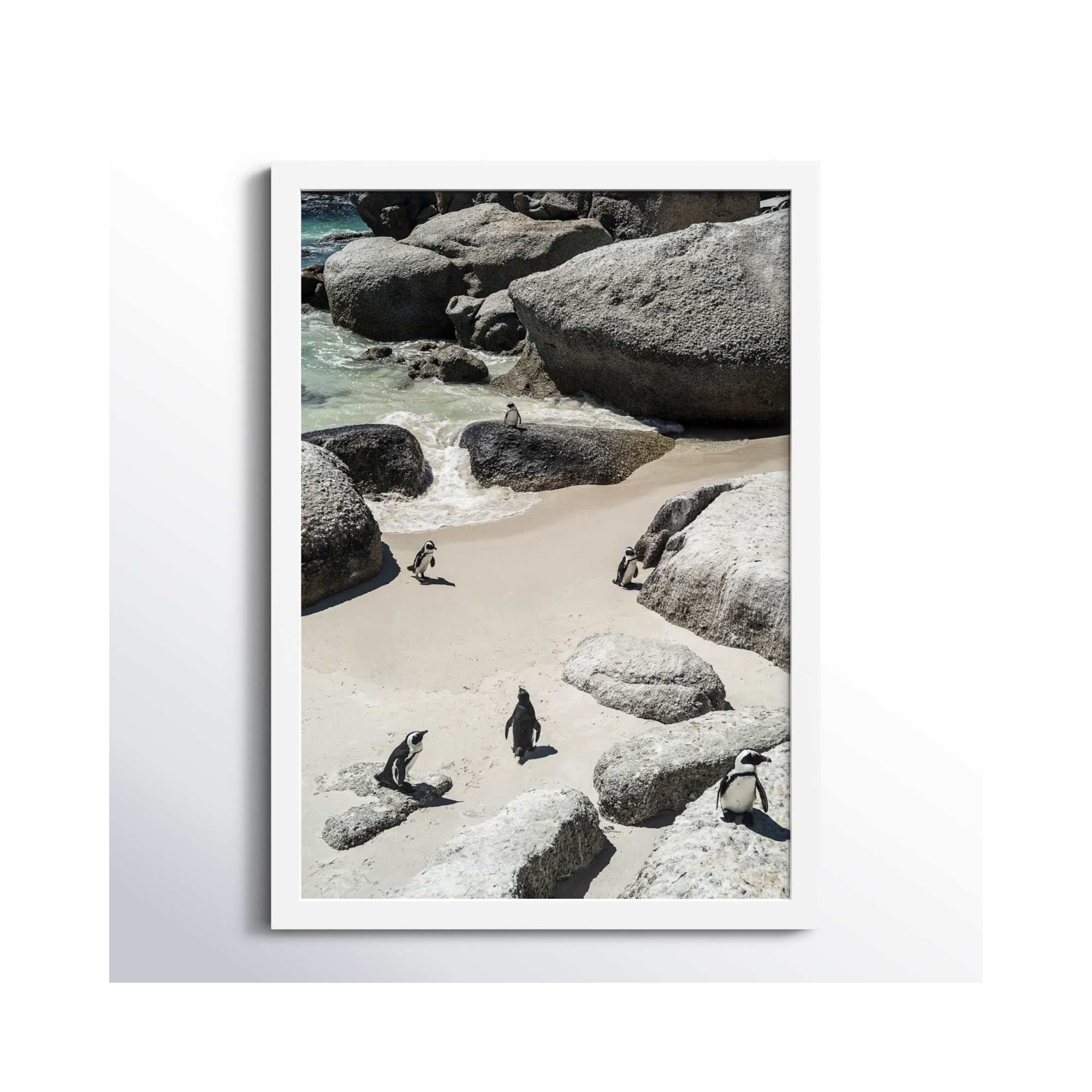 Chilling At the Beach No 2 by Shot by Clint Wood Framed Wall Art Print, 21" H x 15" W, White