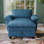 Chaise longue rembourrée en chenille de 51 po avec repose-pieds et rangement-1219648067