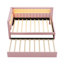 Lit plateforme tapissier simple avec ports USB et ceinture à DEL, avec lit gigogne, rose-94837982