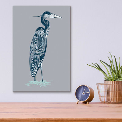 «Blue Heron» par Rachel Caldwell, art mural en verre acrylique