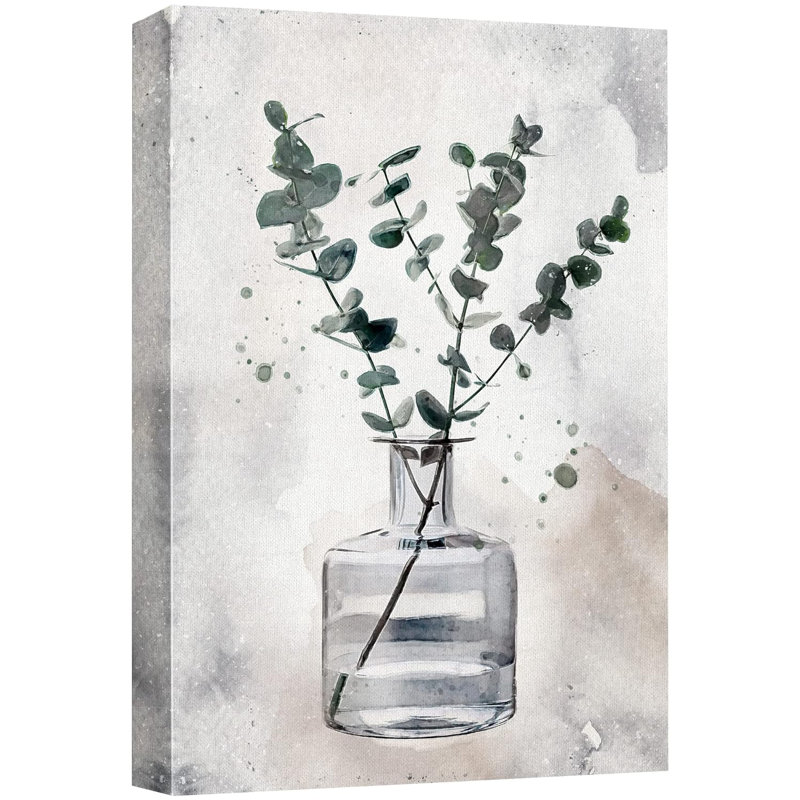 «Bottled Plant Watercolor Forest Plant Vase», impression sur toile, Toile tendue, H 18 po x l 12 po x P 1,5 po