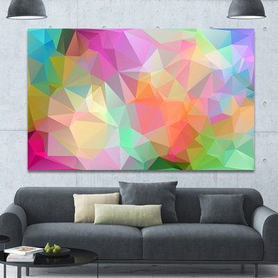 Multi-Colour Polygonal Mosaic Pattern - Wrapped Canvas Graphic Art Print
