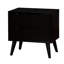 Table de chevet de style Mid-Century moderne, 2 tables en bois massif noir avec pieds fuselés ronds et poignées de tiroir encastrées-1053179918