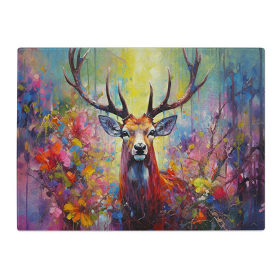 Stag Expressionism  Glass Chopping Board