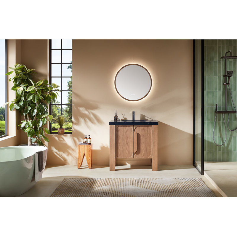Lancel Munich 36" Single Vanity, Black, Natural