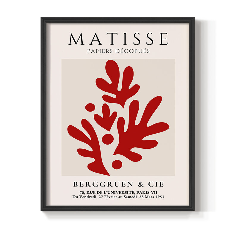 Matisse CLXIX Framed Print - Solid Wood, Black, 10" H x 8" W