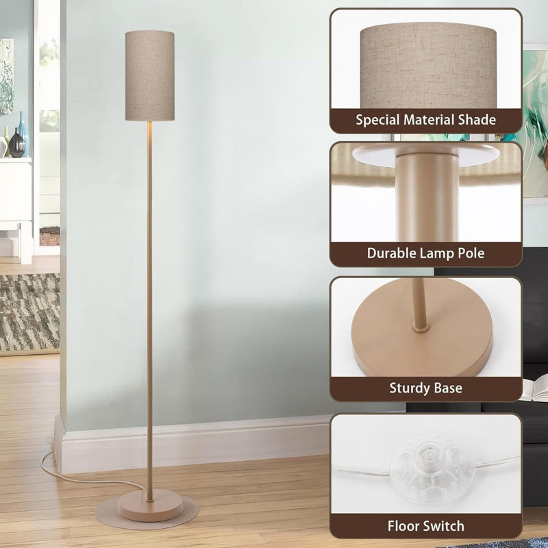 Modern Floor Lamp For Living Room, Bedroom, And Office - Minimalist Tall Standing Lamp With E26 Socket For Ambient Lighting In Small Spaces