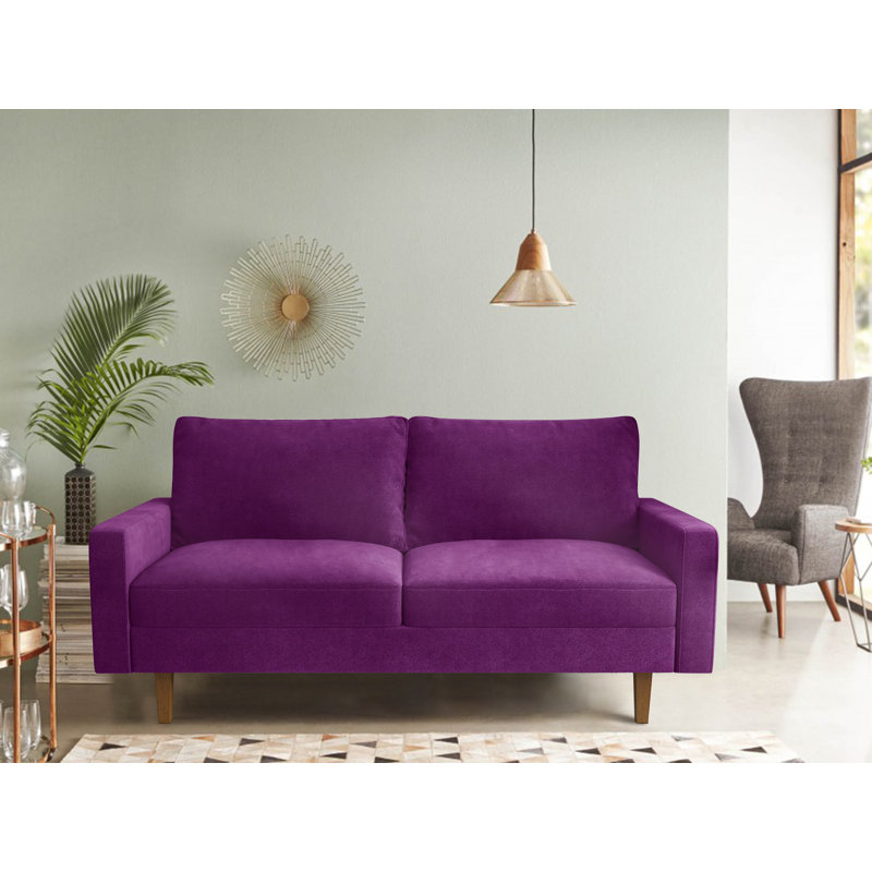 Zayn Upholstered 69.7'' Sofa, Eggplant Velvet