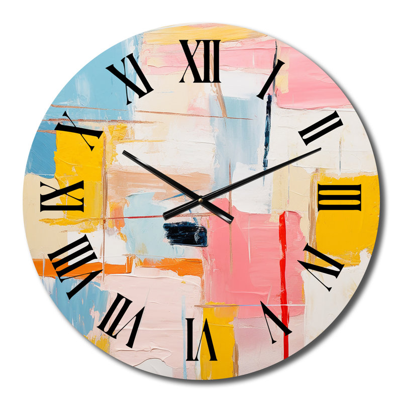 Pensées éphémères de Colorfield - horloge murale abstraite, Moyenne