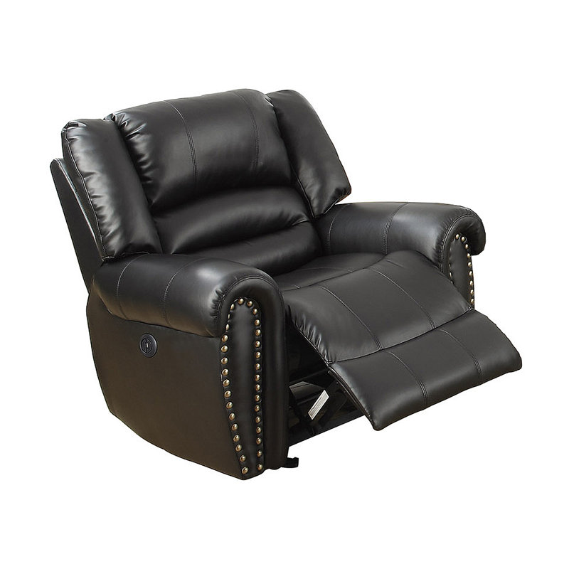 Lower Faux Leather Power Recliner, Black