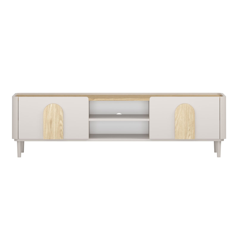 Sadeen Tv Stand With Legs, Beige/Light Oak, 48 cm H x 170 cm W x 48 cm D