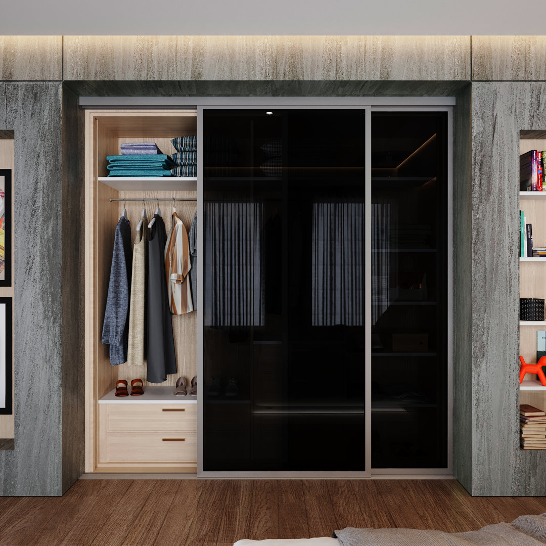 2 Panel Smoked Glass Sliding Closet Doors22 