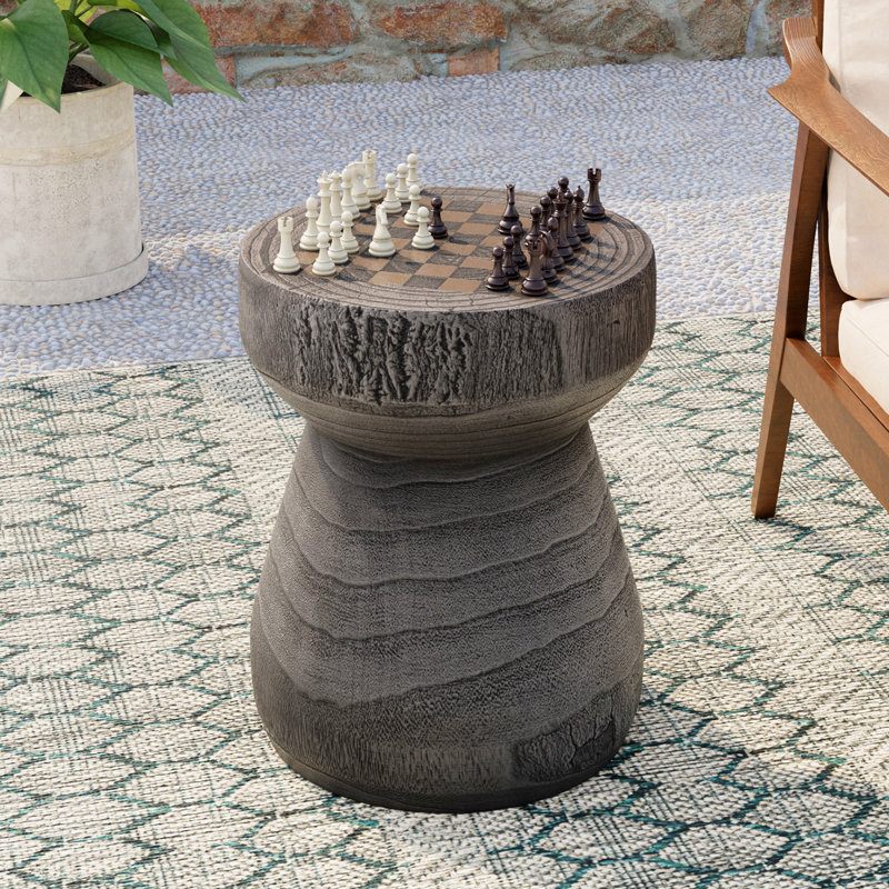 Kanarraville Concrete Outdoor Side Table, Gray, 1