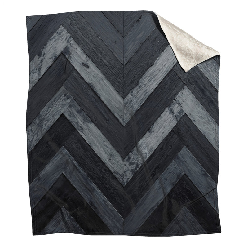 Couvertures à chevrons à texture de bois, L 60 po x H 80 po