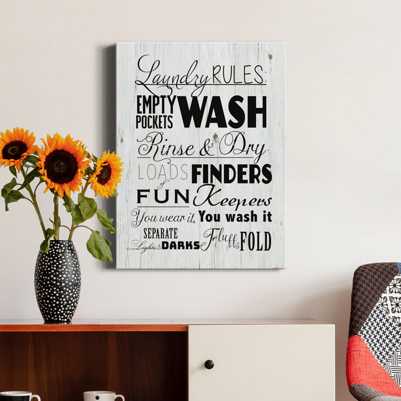 Laundry Laundry - Impression sur toile tendue, H 20 po x l 16 po x P 1 po