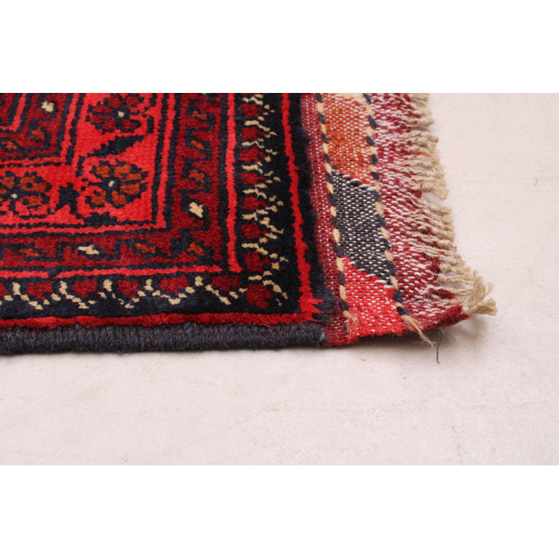 One-of-a-Kind 6'8" x 9'10" New Age Rectangle Wool Area Rug in Brown and Navy