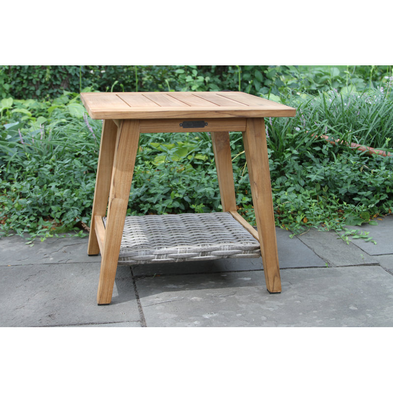 Genesis Square Teak Outdoor Side Table , 20'' in. W 20'' in. D