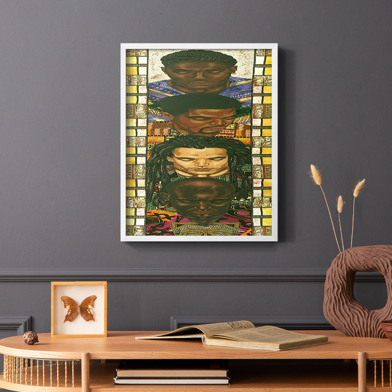 Spiritual People I Framed Print - Solid Wood, White, 10" H x 8" W