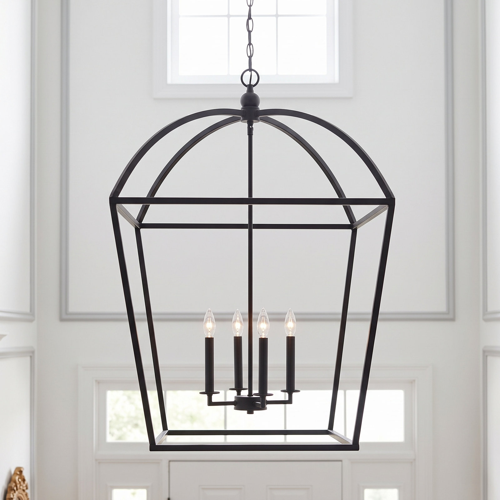 Alfreda 4-Light Chandelier, Matte Black