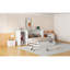 Lit, lit escamotable avec port USB, grand tiroir et armoire / bureau combiné, armoire-lit blanche polyvalente