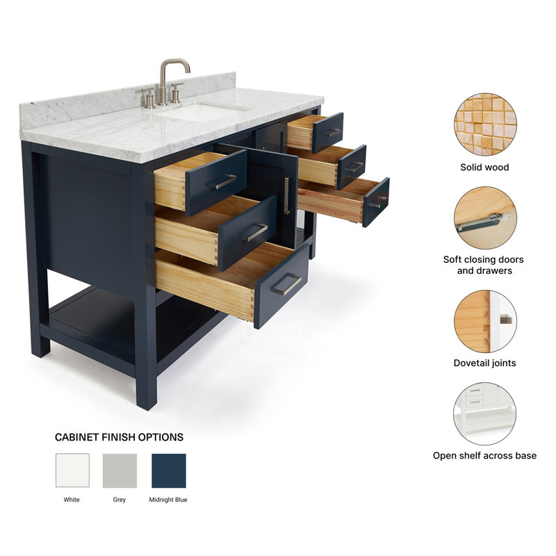 Magnolia Bath Vanity Rectangular Basin S061SCWRV, Midnight Blue, Rectangular