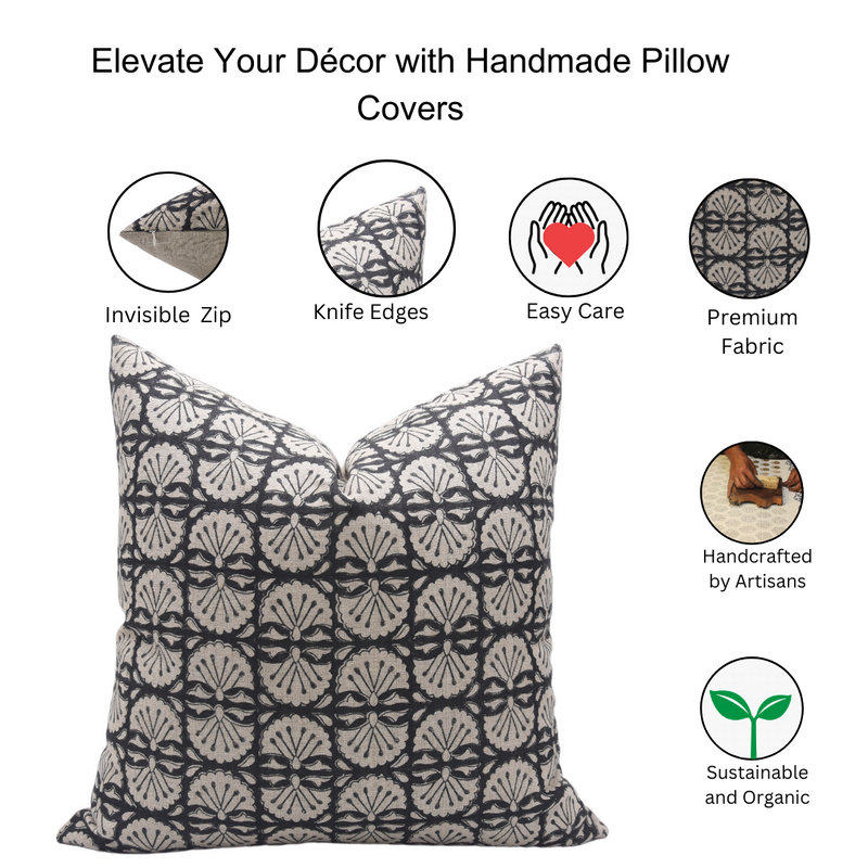 Linen Square Pillow Cover, Square, 20" x 20", Bejini Floral