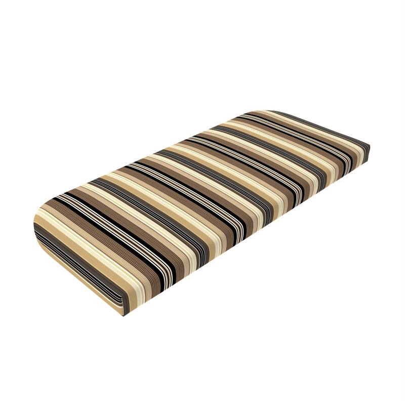 Indoor/Outdoor Bench Loveseat Cushion, Black/Yellow/Tan/Brown