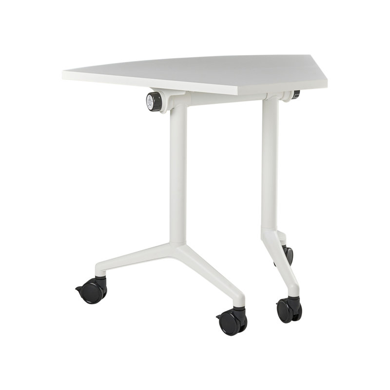 Foldable Office Desk Abbondio Dark Brown 90 cm 60 cm, White