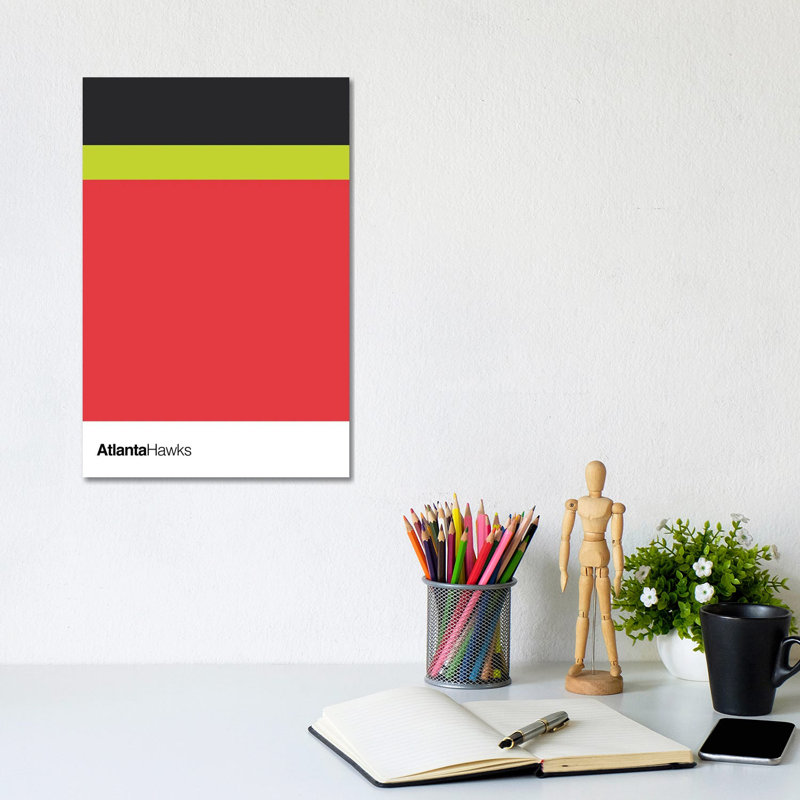 Atlanta Hawks Basketball Team by Avesix - Wrapped Canvas Print, 20.32 cm H x 30.48 cm W
