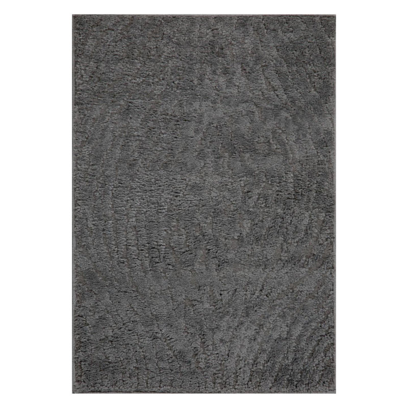 Artistic Abstract Wave Area Rug, Charcoal, 2x3