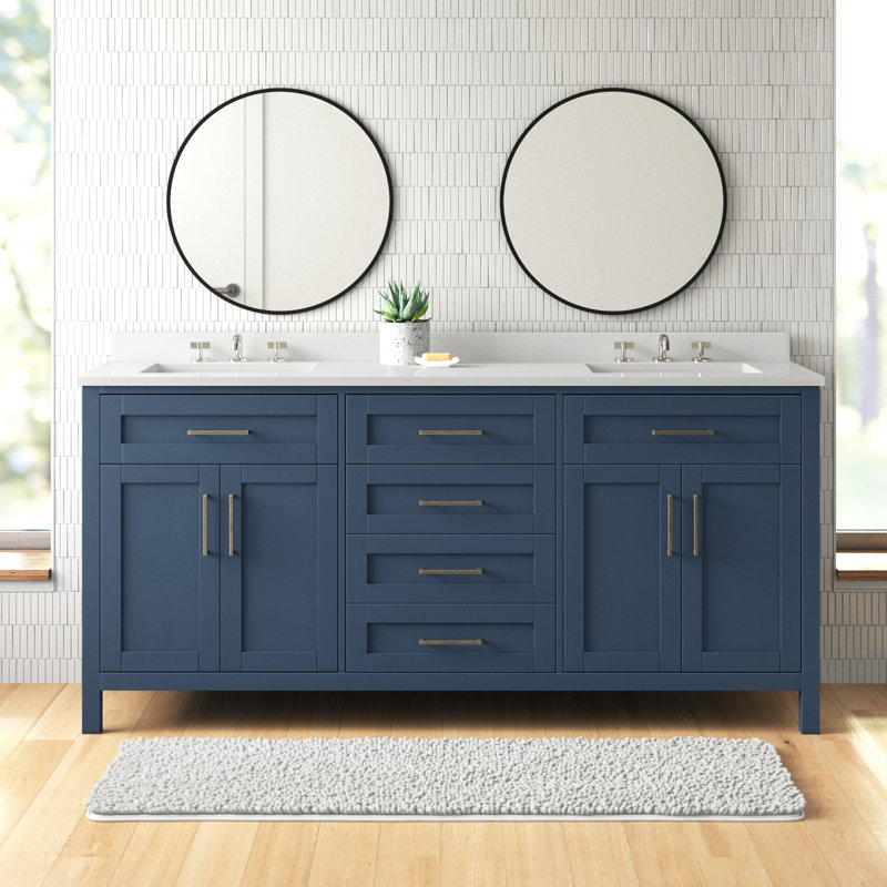 Ensemble de meuble-lavabo double 72 po Tahoe, Bleu minuit