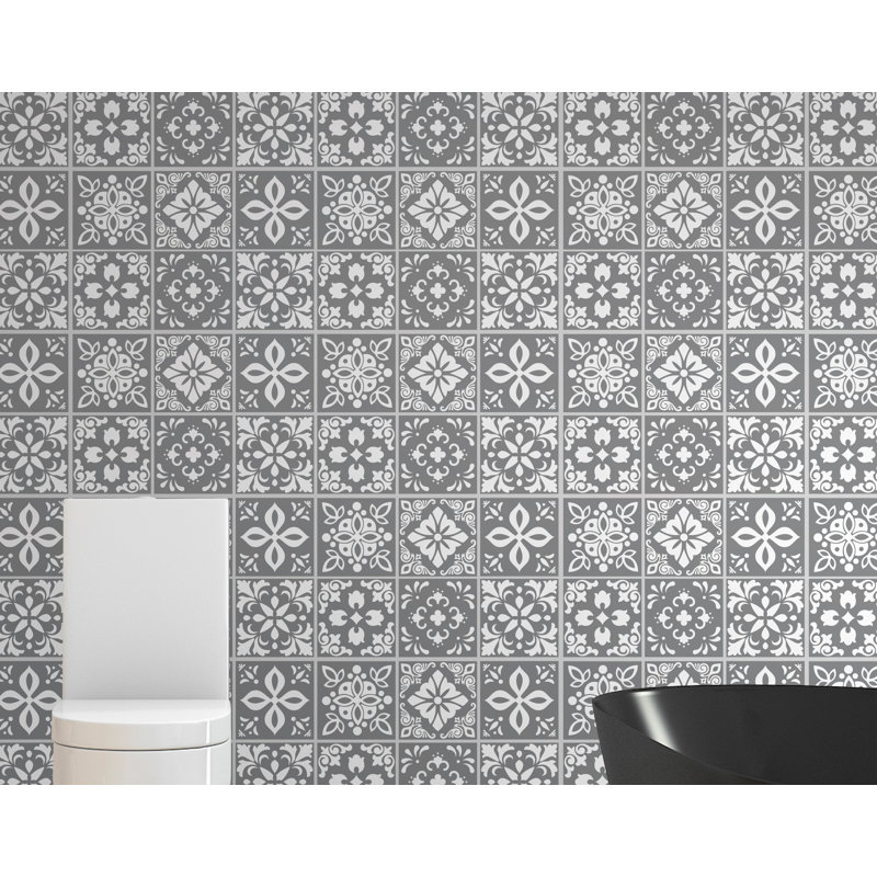 Carreau de mosaïque pelez et collez en PVC 35 po x 24 po, Gris foncé