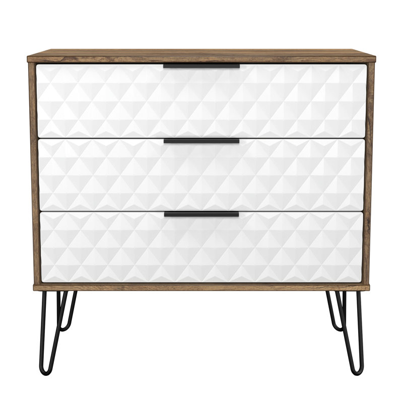 Talita 77 cm W Chest of 3 Drawers, White