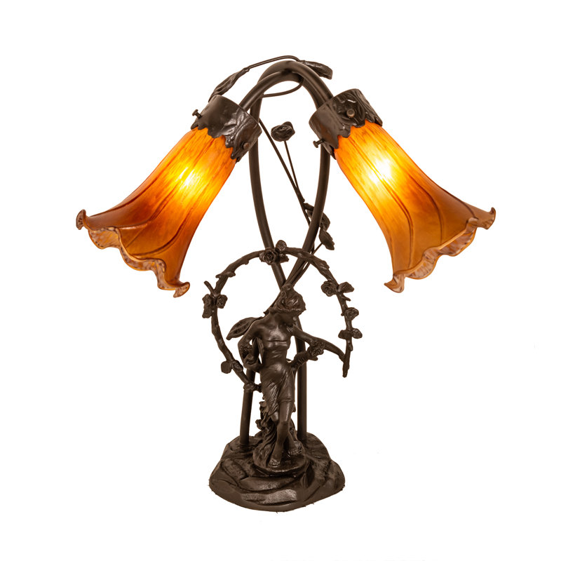 Lampe d'appoint 17 po Tiffany Pond Lily, ambre