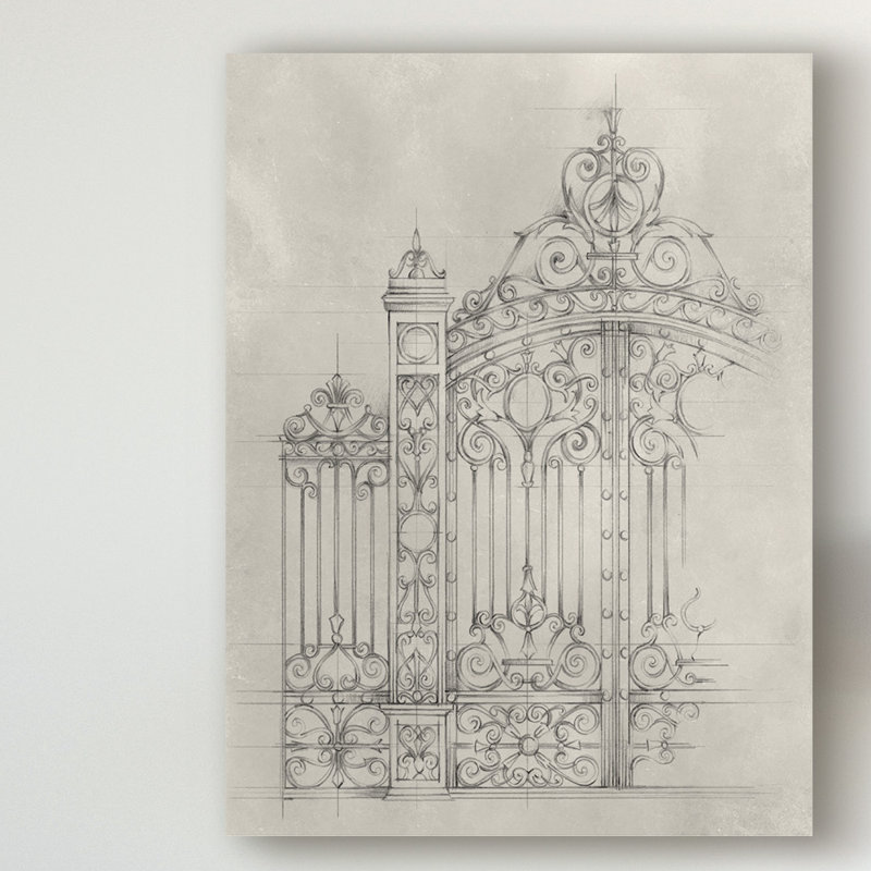 « iron gate design i », impression sur toile tendue, H 19 po x l 14 po x P 2 po