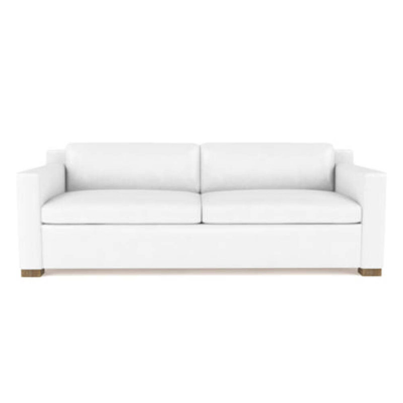 Mercer Track-Arm Sofa, Weathered, 33.5" H x 84" W x 39" D, Vintage Leather Blanc