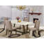 Ensemble de table de cuisine 5 pièces comprenant 4 chaises de salle à manger Parson avec siège à clous rembourrés et dossier de chaise élégant et table de salle à manger rectangulaire avec plateau Jacobean patiné-1472694065-1472694070