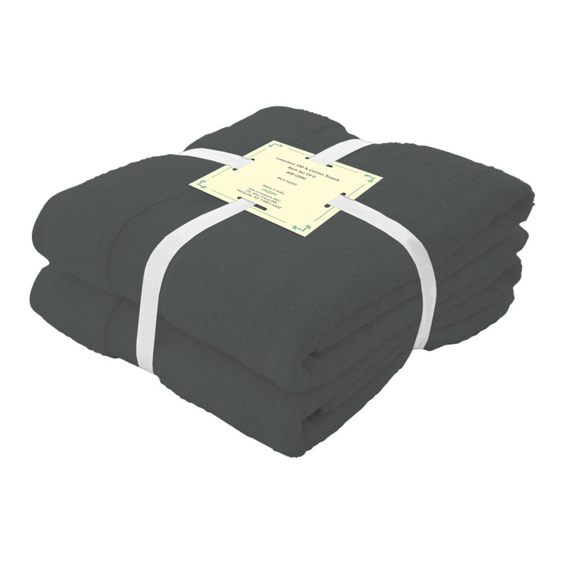 Ringspun Cotton 2-Piece Bath Towel | 600 GSM | 27'' X 54'', Gray