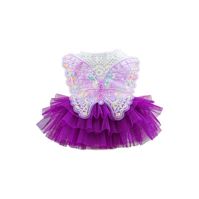 Polyester pets clothings Butterflys Wedding Princess Dress For Dogs Cats Cute Puppy Kitty Formal Wear For Party Adjustable Closure Pet Clothing For Small Medium Dogs Cats