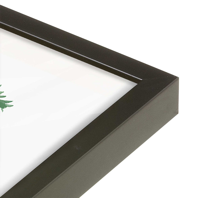 Impression de bas de Noël joyeux II, 17.5" H x 17.5" W, Cadre simple noir satiné, bois massif