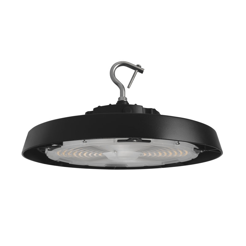 Dimmable Round High Bay Ceiling Light, Black