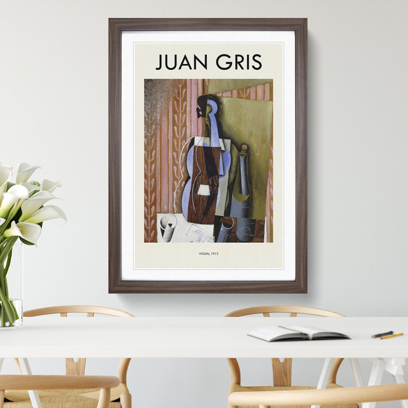 Violin Still Life Vol.3 by Juan Gris - Picture Frame Art Prints, 65cm H x 48cm W x 2cm D, Walnut Framed