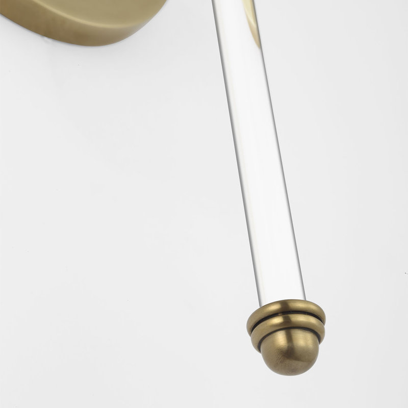 Suzanne Kasler Camille 20" Cordless Sconce with Linen Shade, Hand-Rubbed Antique Brass