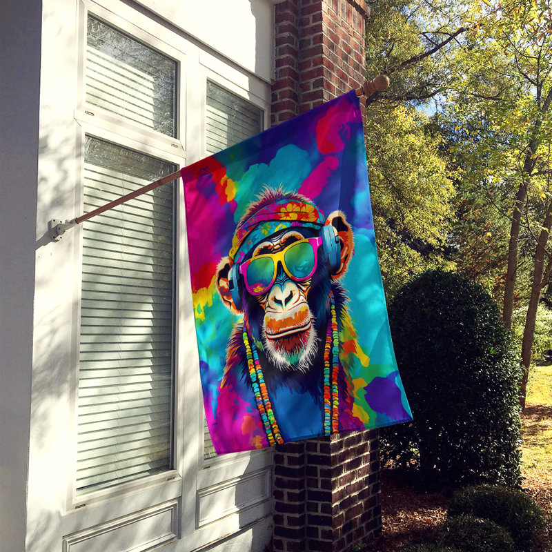 Drapeau de maison de chimpanzé hippie
