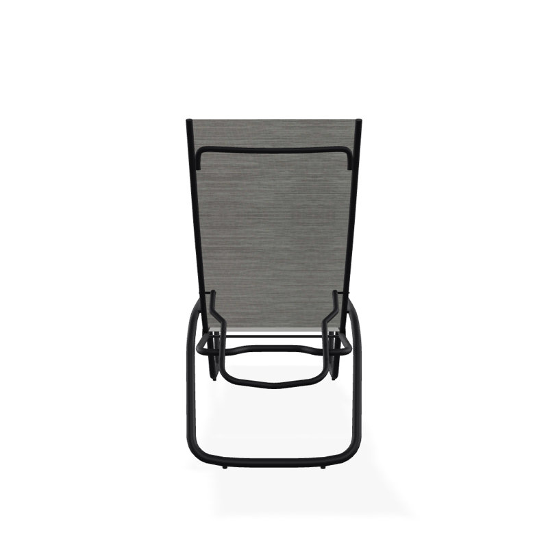 Outdoor Rust-Resistant Metal Chaise Lounge, Textured Black, Sicily